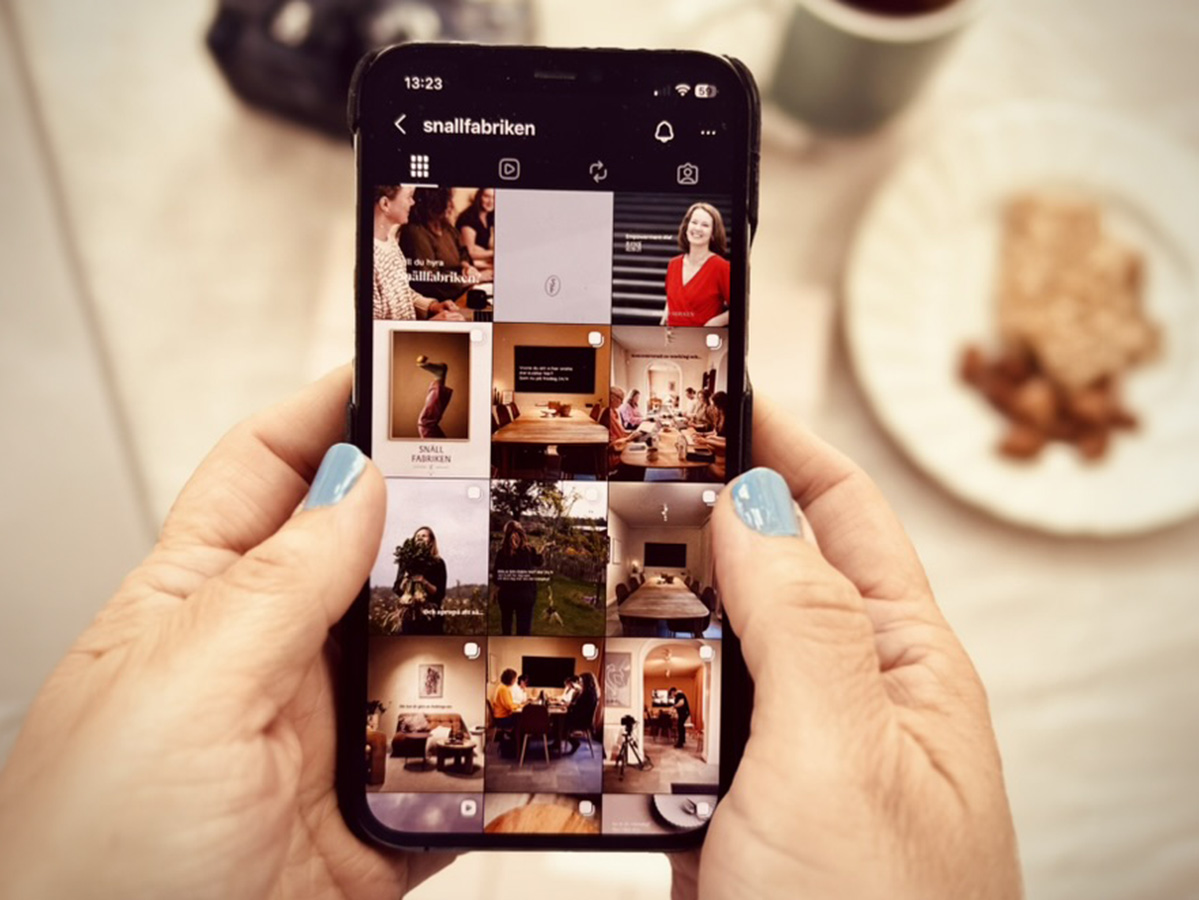 en iPhone visar flödet från Snällfabriken