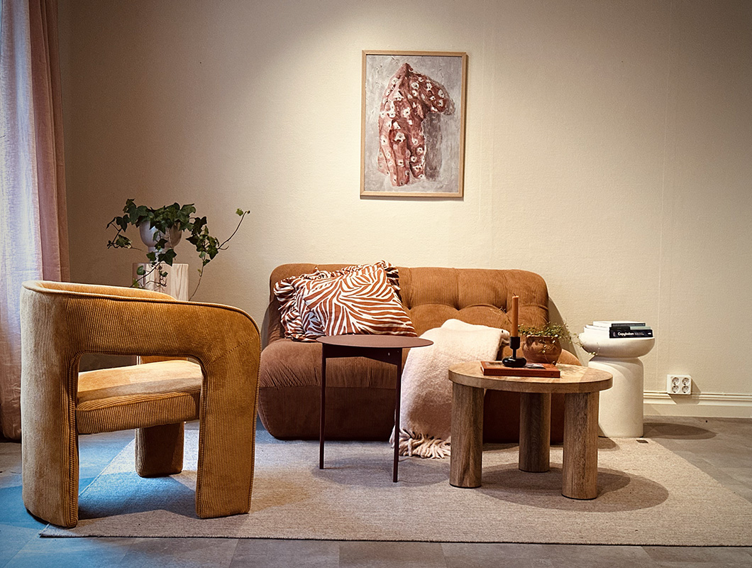 Vy över loungen på Snällfabriken i Trosa
